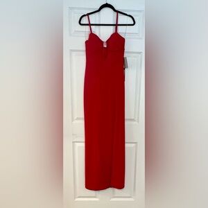 Bebe Red Maxi Skirt - Streamlined Solid Silhouette